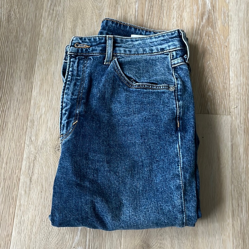 Vintage slim high waisted straight denim jeans